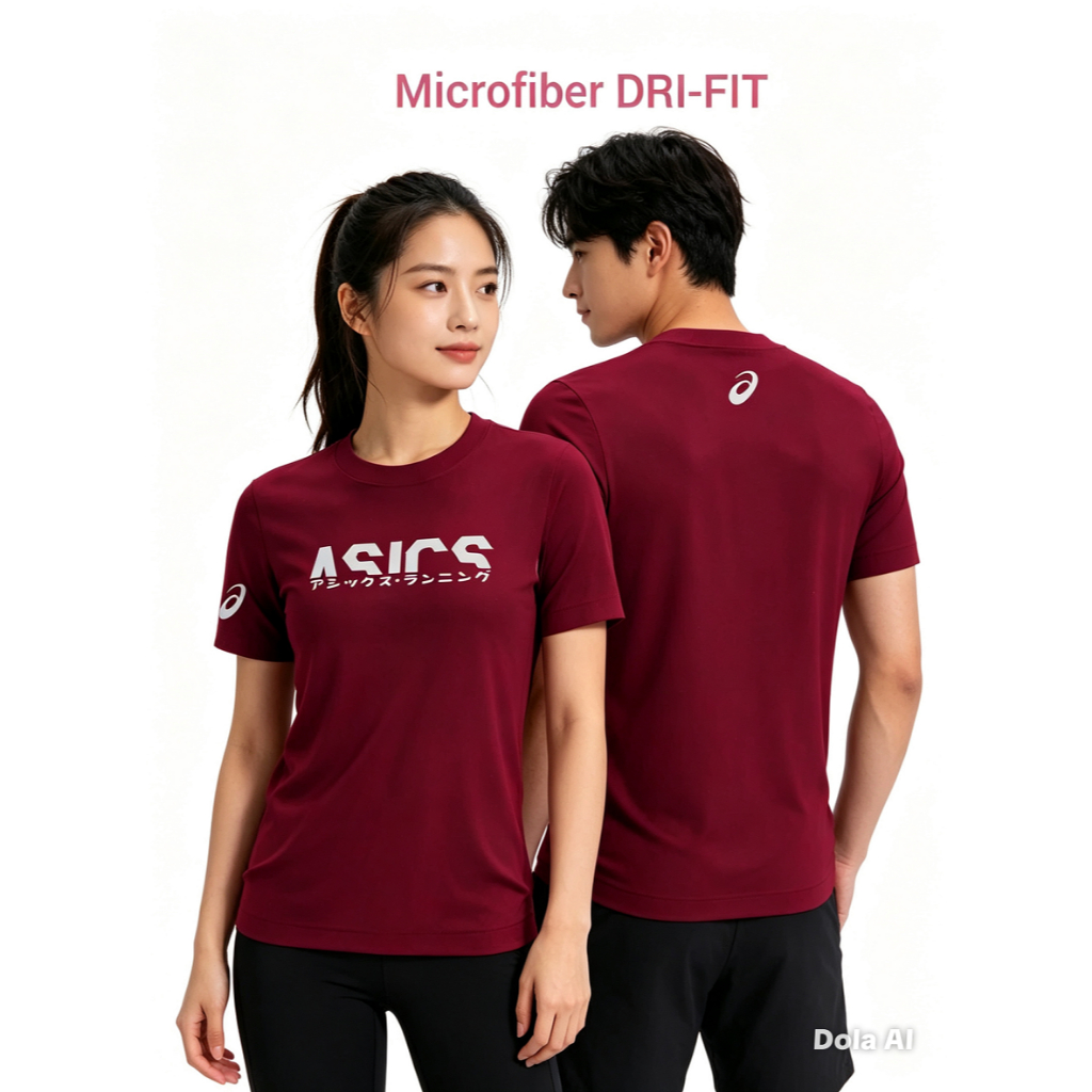ASiC2S เสื้อยืดไมโครไฟเบอร์แห้งเร็ว Unisex Breathable Sport Tee สําหรับวิ่งออกกําลังกายการฝึกอบรมสีด