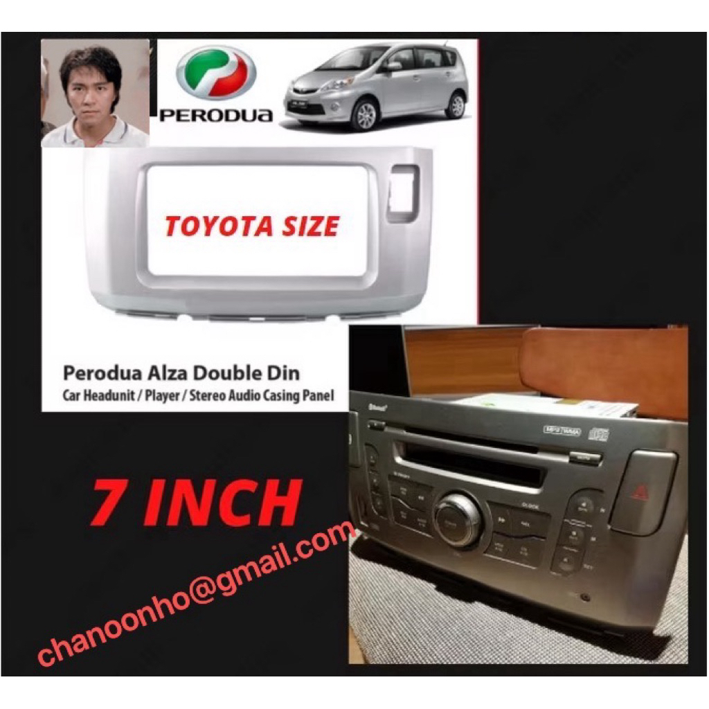 เครื่องเล่นเสียงรถยนต์ 2DIN PERODUA ALZA 7 นิ้ว TOYOTA SIZE