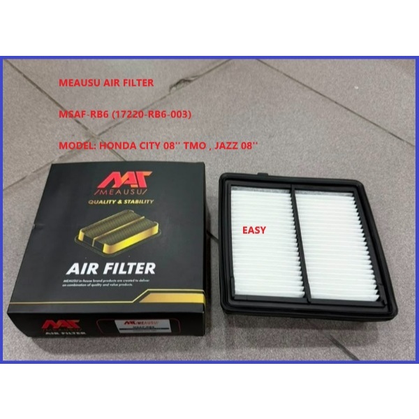 MEAUSU AIR FILTER MSAF-RB6 (17220-RB6-003) รุ่น: HONDA CITY 08 TMO , JAZZ 08