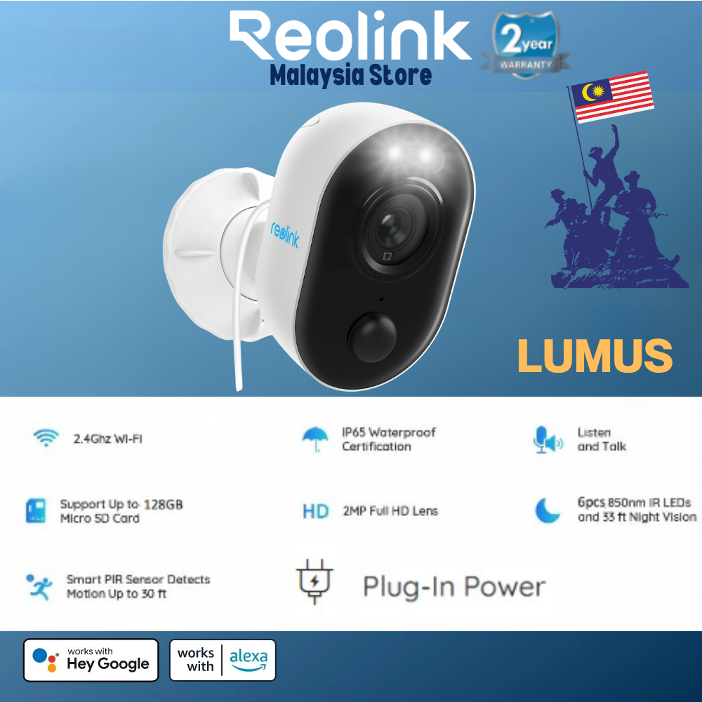 Reolink Lumus 2K 2/4MP ในร่มกลางแจ้ง WiFi Security กล้อง IP พร้อม Motion Spotlight สี Night Vision I