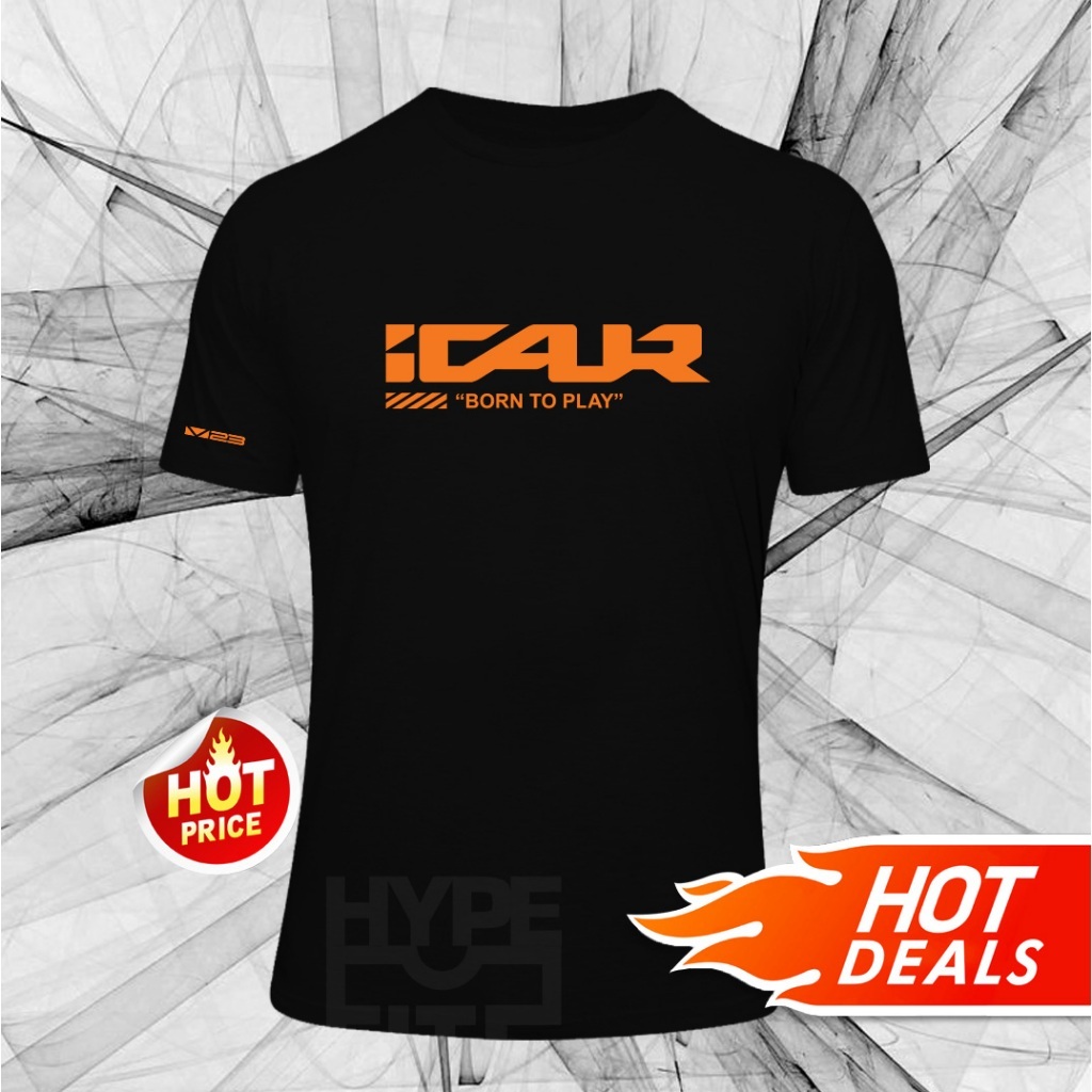 ใหม่ I-CAUR ICAUR I CAUR Born Play v23 EV รถเสื้อยืดออกแบบ SS แขนสั้น 160 GSM ผ้าฝ้าย Unisex ผู้ใหญ่