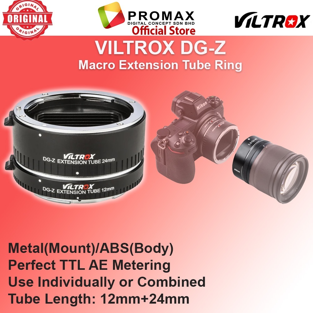 Viltrox DG-Z Macro Extension Tube แหวน TTL สําหรับ Nikon Zfc Z5 Z50 Z6 Z6 II Z7 Z7 II Z5 Z9