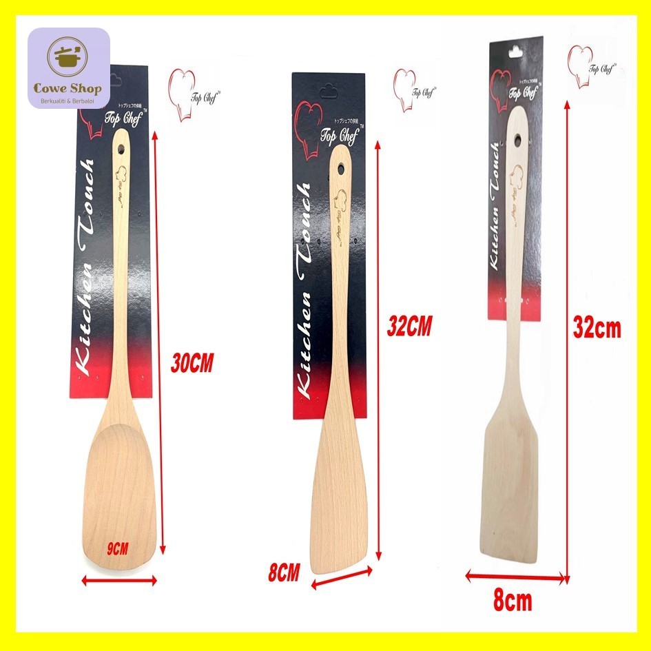TOP CHEF WOODEN TURNER & WOODEN SPATULA