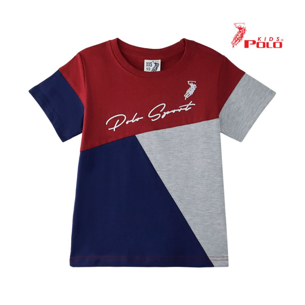 [ONLINE EXCLUSIVE] เสื้อยืดผ้าฝ้ายครอปคอกลม Polo Kids Boy 02-104009