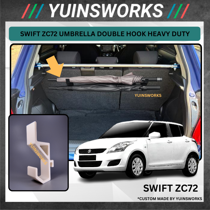 SUZUKI SWIFT ZC72 ตะขอร่มเบาะหลัง Double HEAVY DUTY โดย YUINSWORKS 3D 322