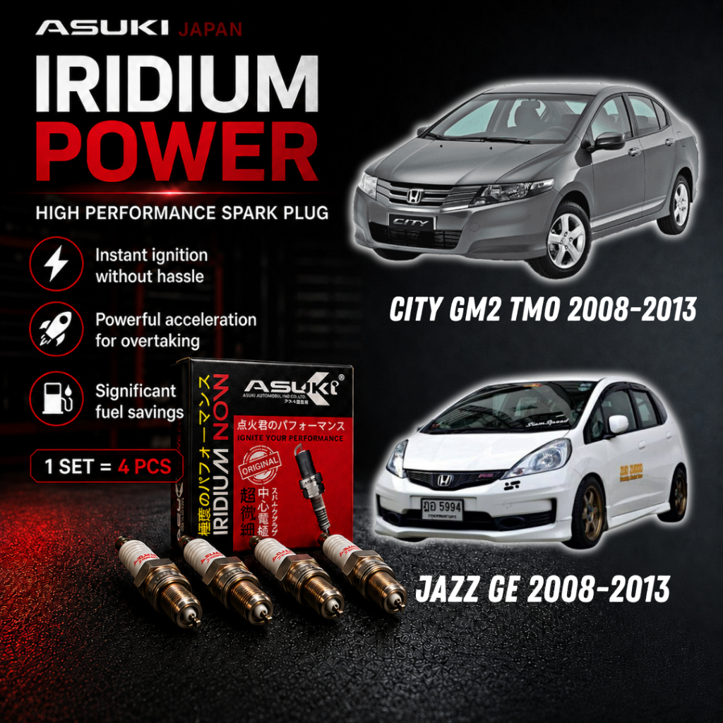 ASUKI ญี่ปุ่นหัวเทียน Iridium City gm2 tmo ปลั๊ก Jazz ge 1 ชุด 4 ชิ้น aik20ln