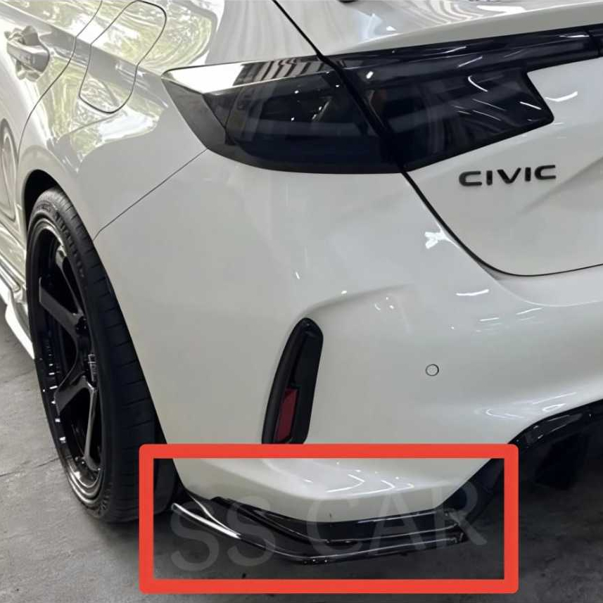 HONDA CIVIC FL5 ONLY CANBE FITIN FL5 BUMPER !! - REAR LIP - MATERIAL FIBRE - WITH GLOSS BLACK