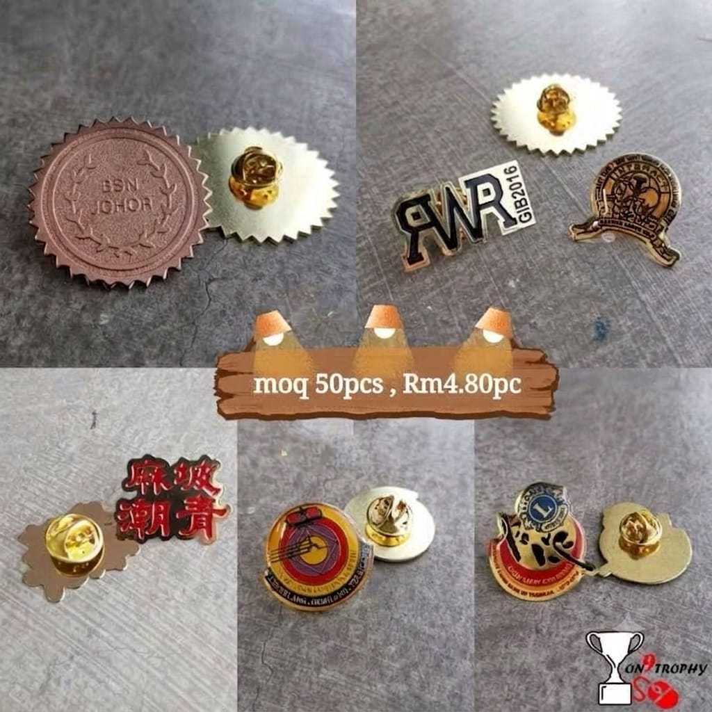 เข็มกลัดคอปก*(moq50ชิ้น) & ป้าย Etting Custom Made METAL COLLAR PIN METAL BADGE