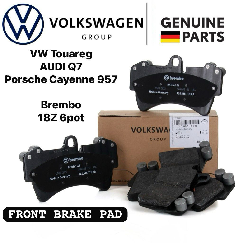Brembo 18Z 6 หม้อ Caliper Porsche Cayenne 957 Audi Q7 Vw Volkswagen Touareg ผ้าเบรคหน้า 7L0698151พีพ