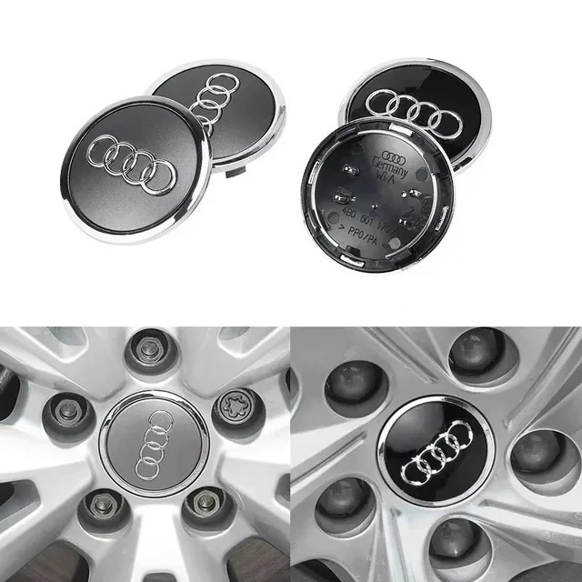 Audi 69MM รถศูนย์ล้อ Hub Cap สําหรับ Audi A3 A4 A5 A6 A7 A8 Q5 R8 S4 S5 S6 TT ล้อขอบหมวก/โลโก้/ยางหม