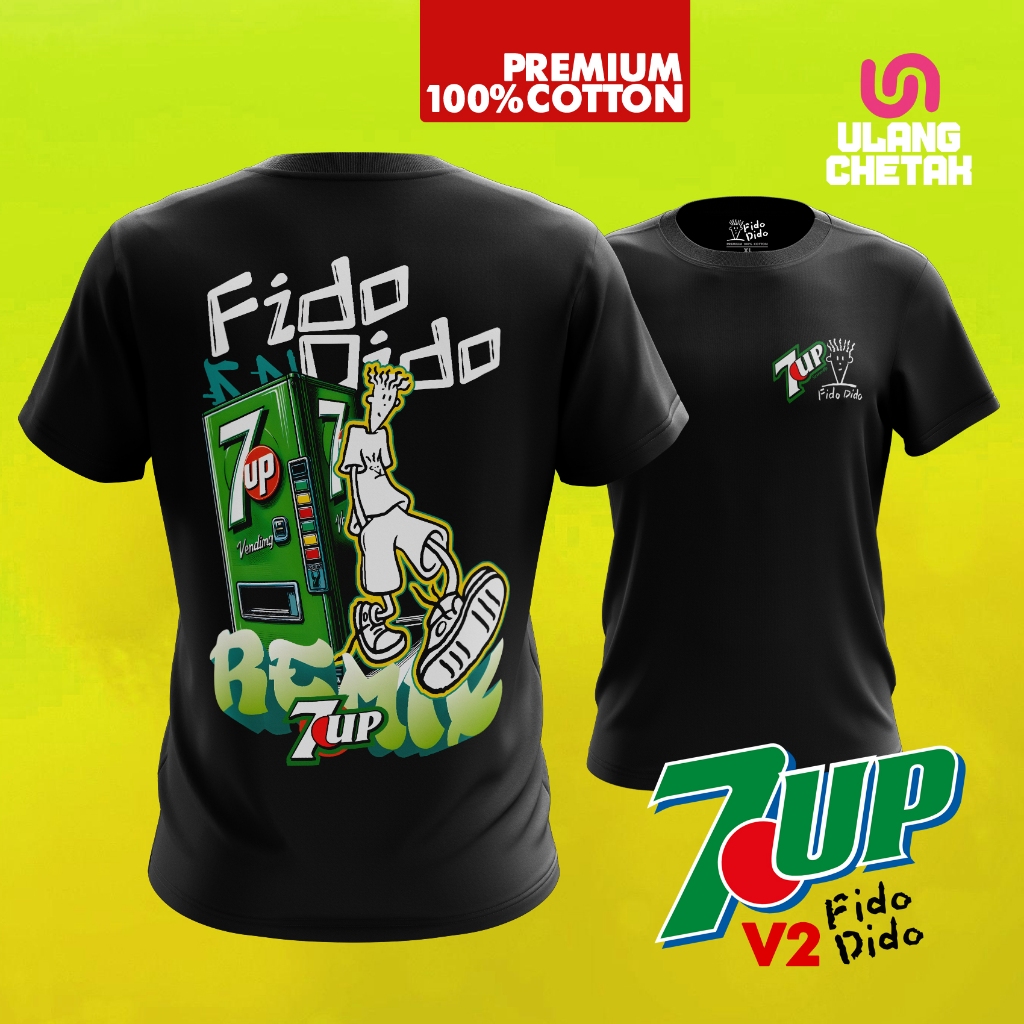 Fido Dido 7Up Version 2 Limited Tshirt D08 - TShirt Unisex ผ้าฝ้ายพรีเมี่ยม 100%