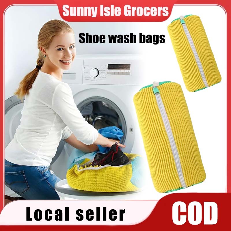 2pcs Shoe Washing Machine Bag - Beg Jaring Basuh Kasut Mesin Cuci, Elak Luka & Kusut