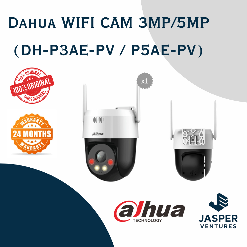 DAHUA กล้อง WIFI 3MP/5MP เครือข่ายไร้สาย PT กล้องกลางแจ้ง 360 กล้องปลุกแพน/เอียง (DH-P3AE-PV/DH-P5AE