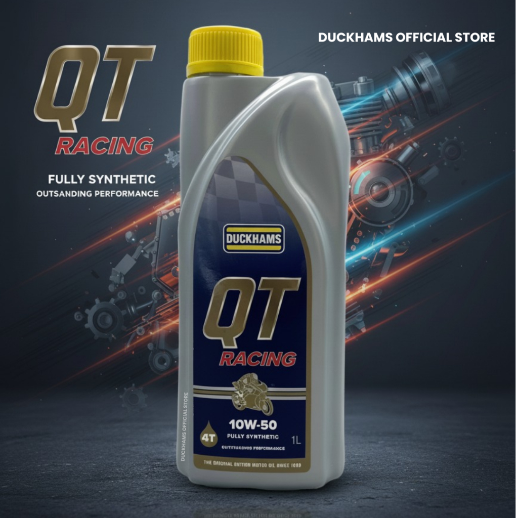 DUCKHAMS QT RACING 10W-50 SN / MA2 (1 ลิตร) - SYNTHETHIC MOTORCYCLE OIL 10W50