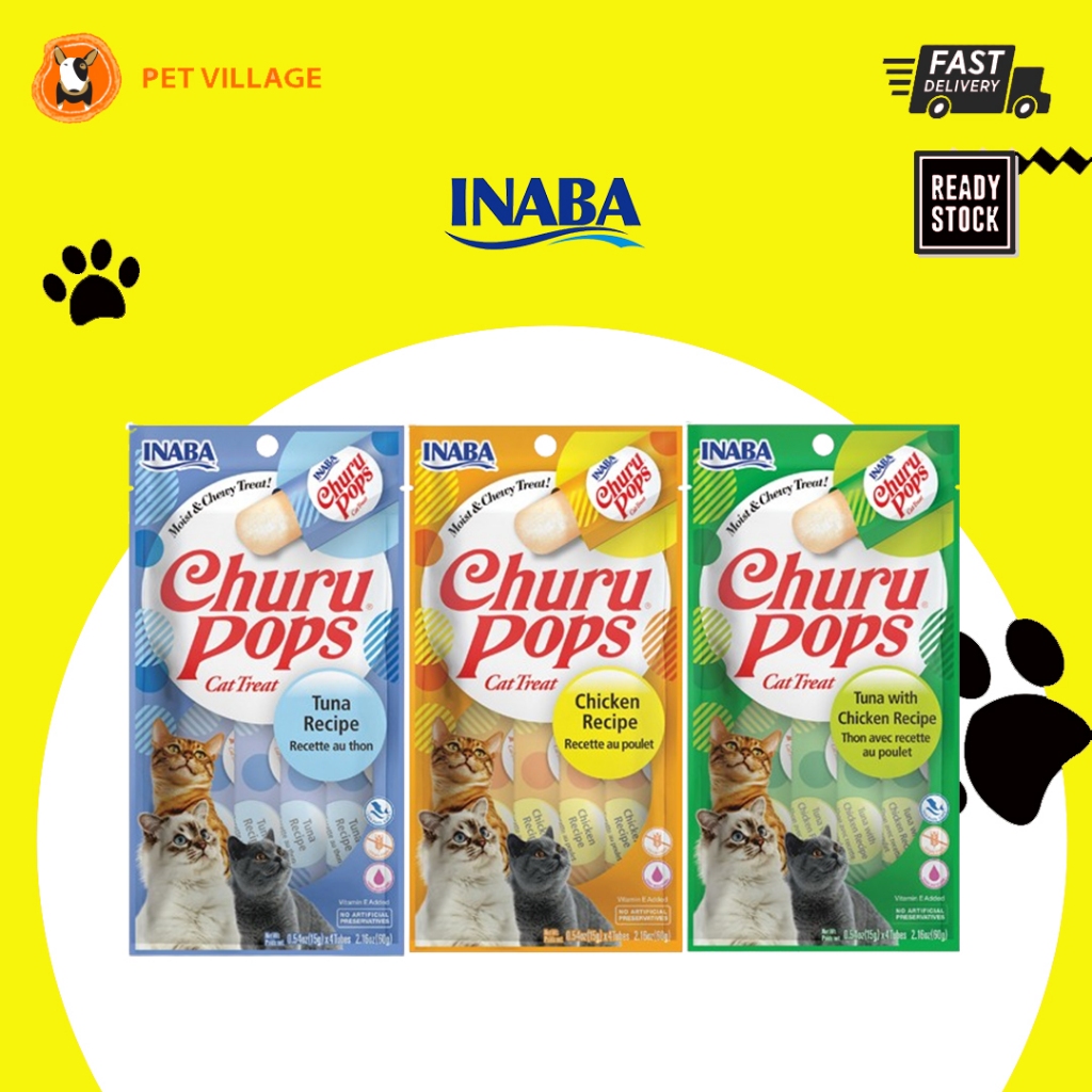INABA CHURU Pops ขนมแมว 60G(15g x 4หลอด)