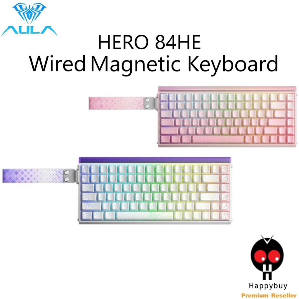 AULA HERO 84HE 84 คีย์ RGB คีย์บอร์ดแม่เหล็กแบบมีสาย