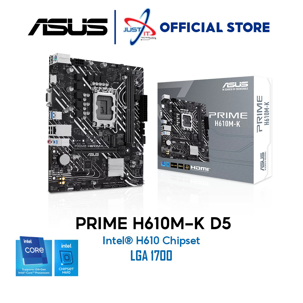 ASUS PRIME H610M-K D5 LGA1700 เมนบอร์ด Combo Intel I3-12100F / I3-12100 / 14100 / I5-12400F / I5-144