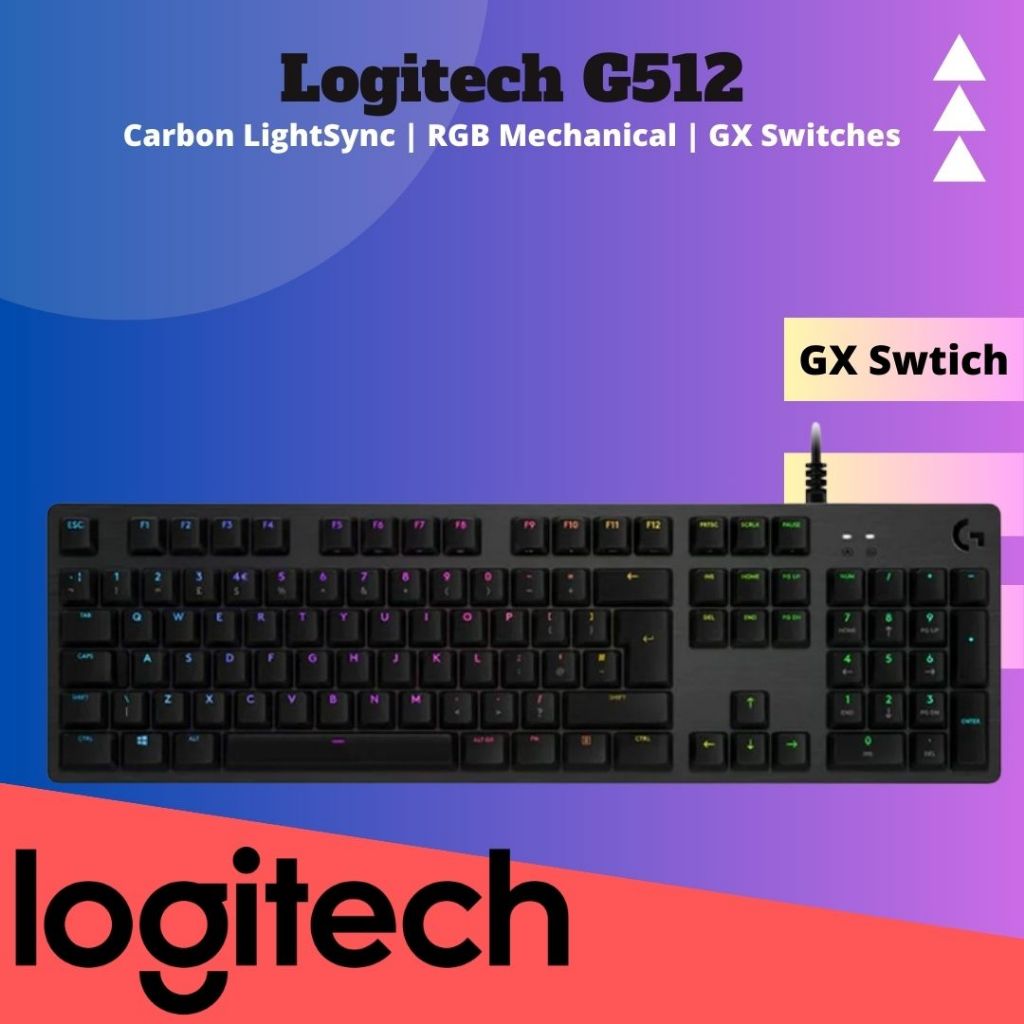 คีย์บอร์ดเกมกล Logitech G512 Carbon Lightync RGB พร้อมสวิตช์ GX