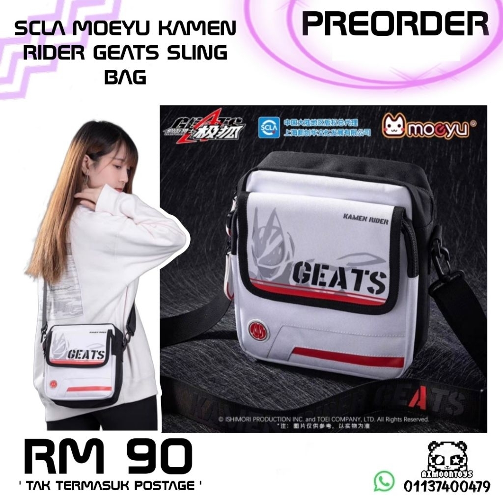 PREORDER ใหม่ SCA MOEYU Kamen Rider Geats Magnum Boost กระเป๋าสะพายไหล่ Unisex Beg