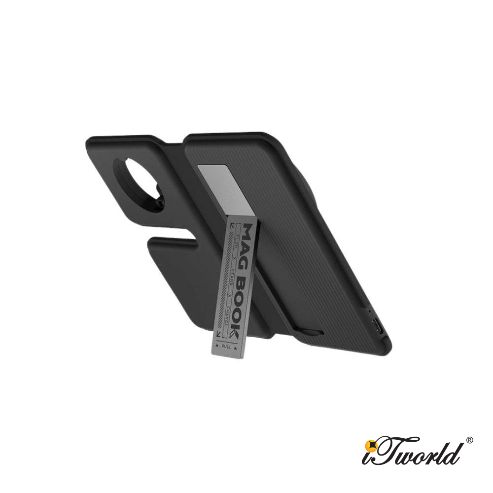 ADAM องค์ประกอบ Mag Book Qi2 สถานีชาร์จไร้สาย 3-in-1 พร้อมขาตั้ง