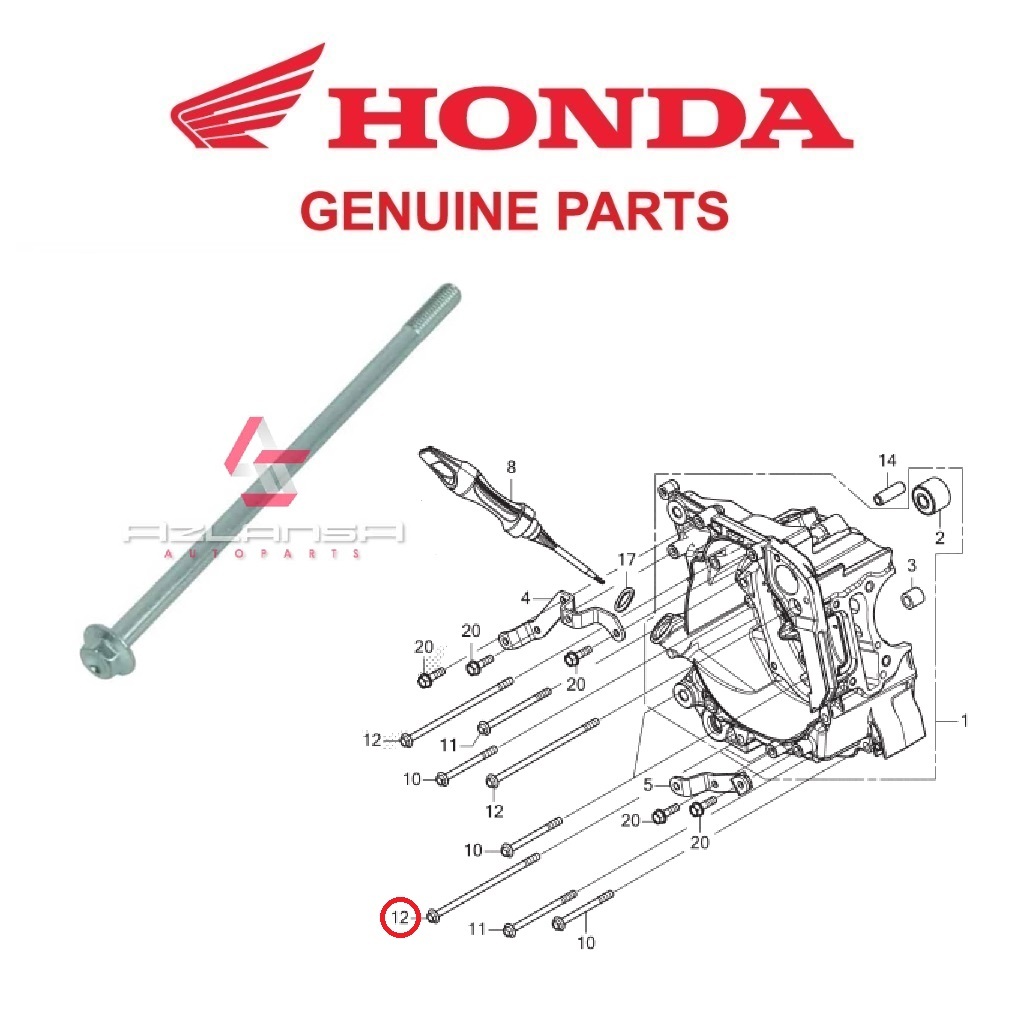 โบลต์หน้าแปลน 6x130 ( 90008-K0R-V00 ) ADV 160, PCX 160 & Vario 160