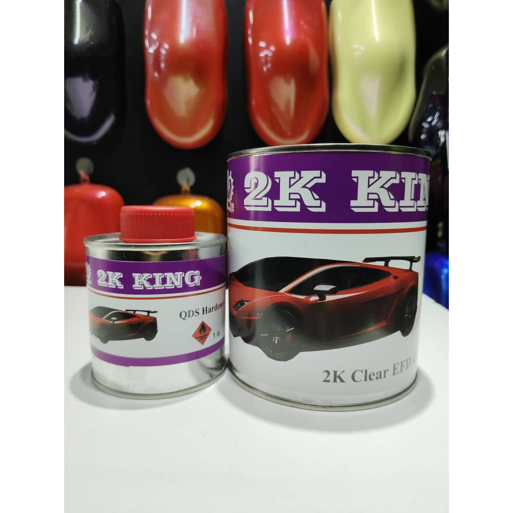 2K KING QDS 4:1 CLEAR พร้อม HARDENER/ 2K KING QDS CLEAR DENGAN PENGERAS 1L + HARDENER 250ML 1 ชุด