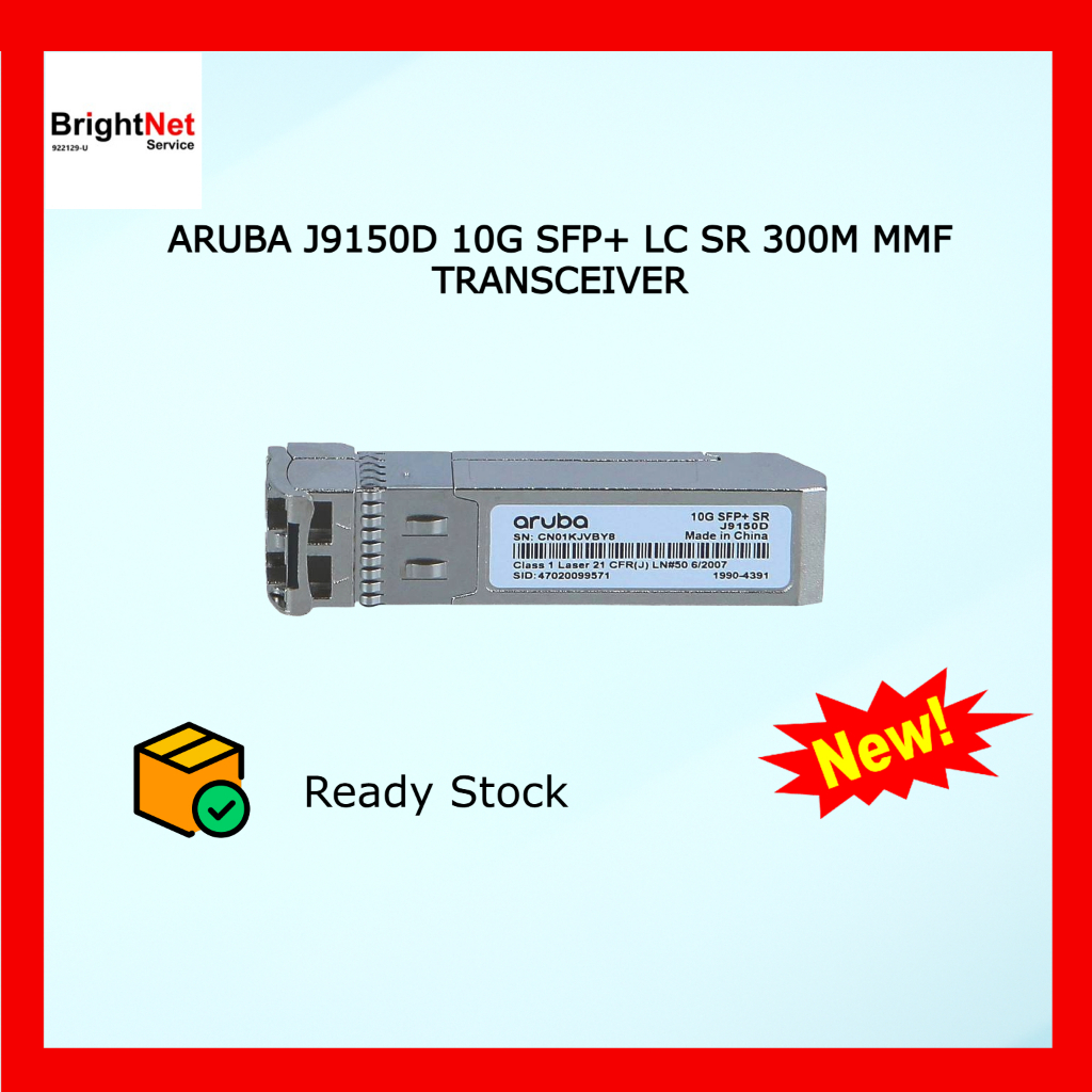 J9150D HPE Aruba 10G SFP+ LC SR 300m OM3 MMF Transceiver Multimode SFP Transceiver J9150D