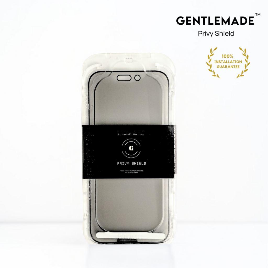 GENTLEMADE Privy Shield Toughened Glass Screen Protector สําหรับ iPhone 17 / 16 / 15 / 14 / 13 series