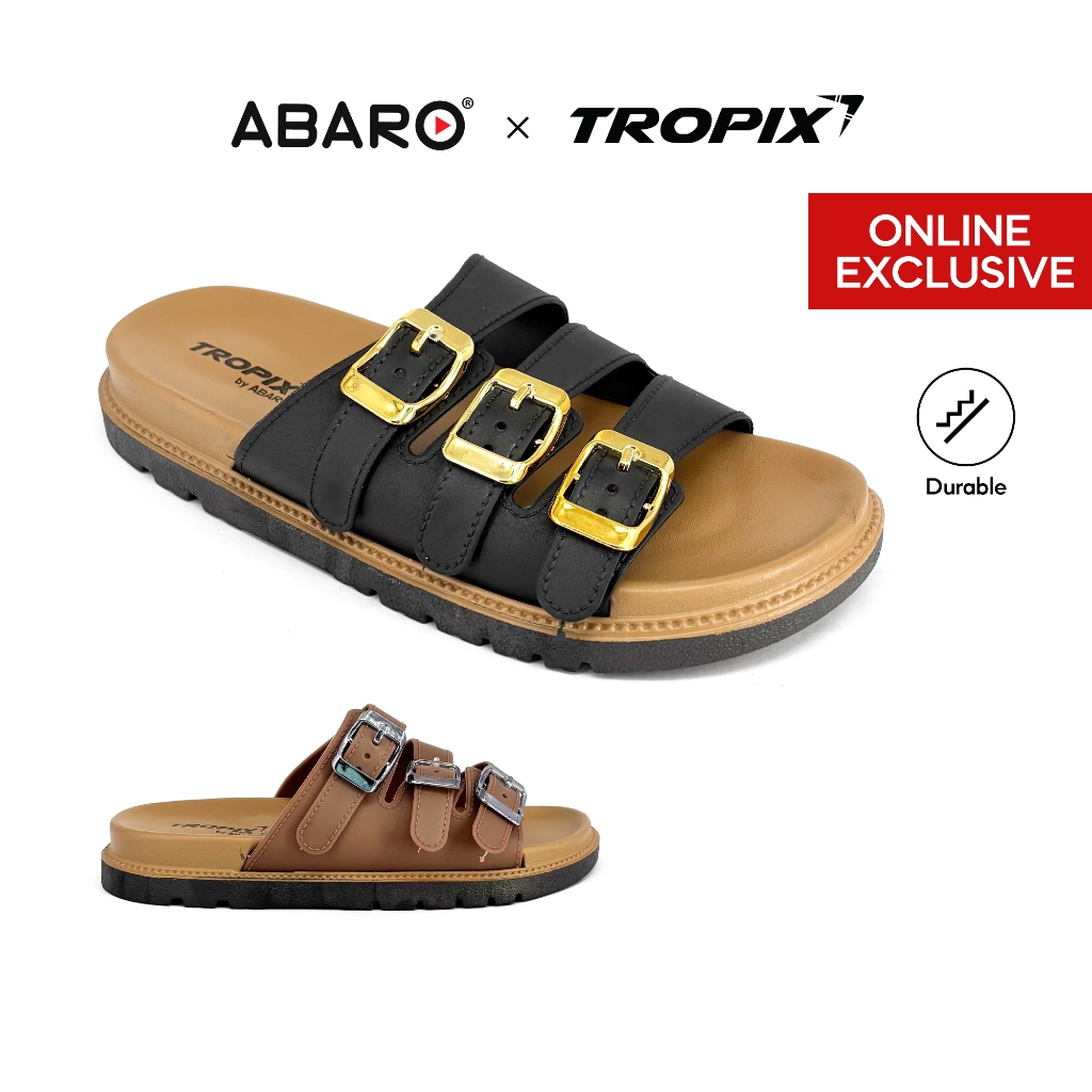 [ONLINE EXCLUSIVE] ABARO Comfy & Stylish 99PSA664K4 TRPIC PVC /Women Slipper/Sandal Perempuan ทนทานแ