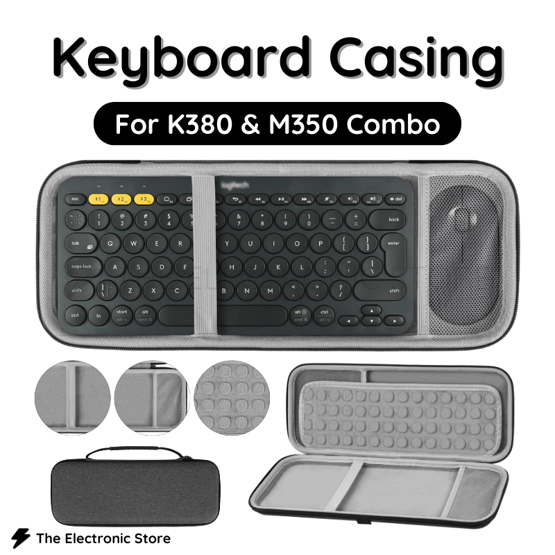 เคสคีย์บอร์ดสําหรับคีย์บอร์ด Logitech K380 K380s + M350 M350s เมาส์ Pebble 2 Combo กระเป๋าเดินทางป้อ