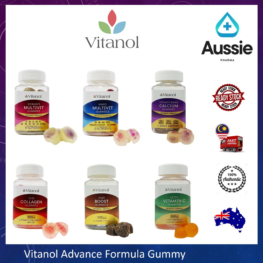 Vitanol Women Multivitamin / Men Multivitamin / Calcium D3 K2 / Collagen / Hair Boost / Vitamin C