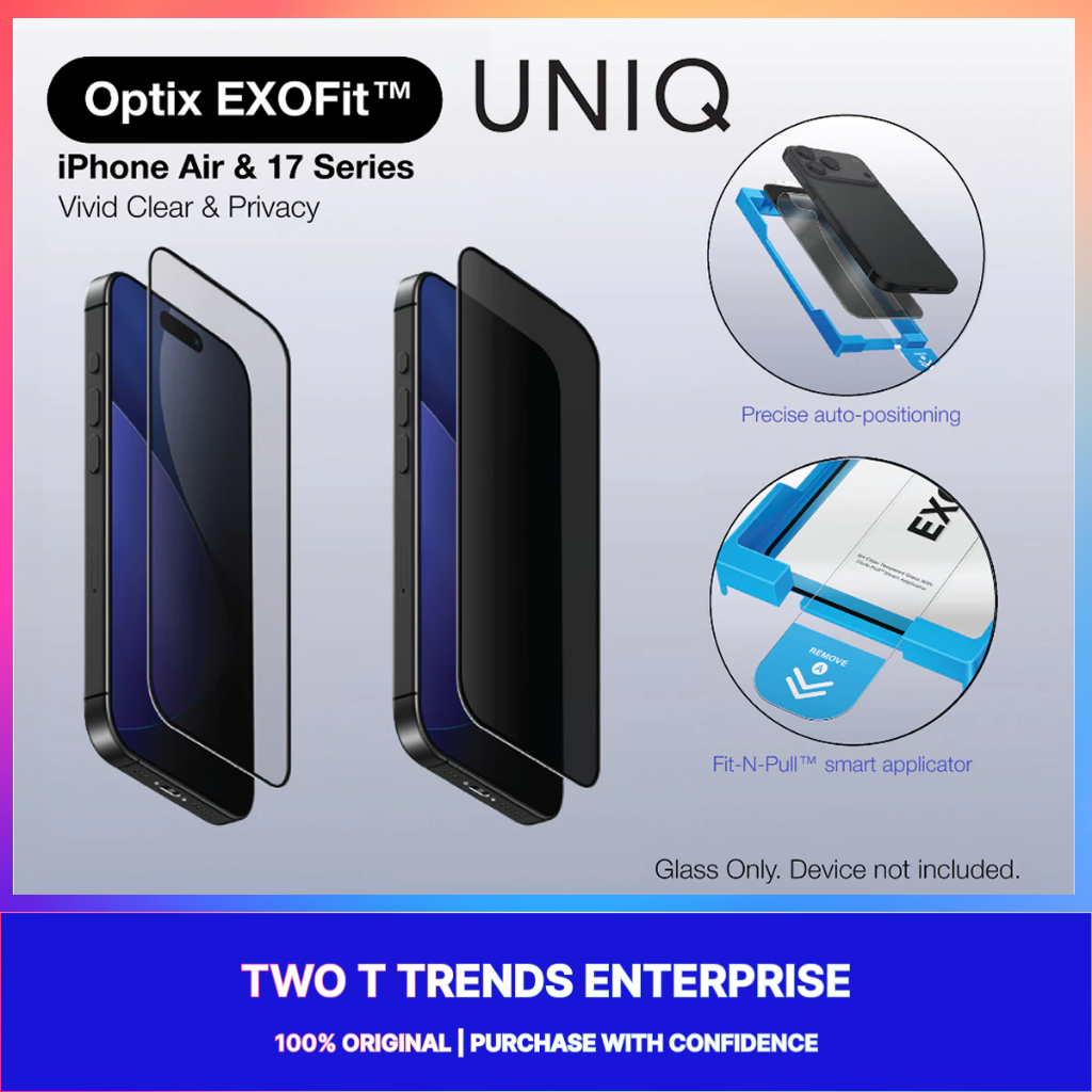 IPhone 17 Pro Max / iPhone 17 Pro / iPhone Air / iPhone 17 Uniq Optix ExoFit กระจกนิรภัยป้องกันหน้าจ