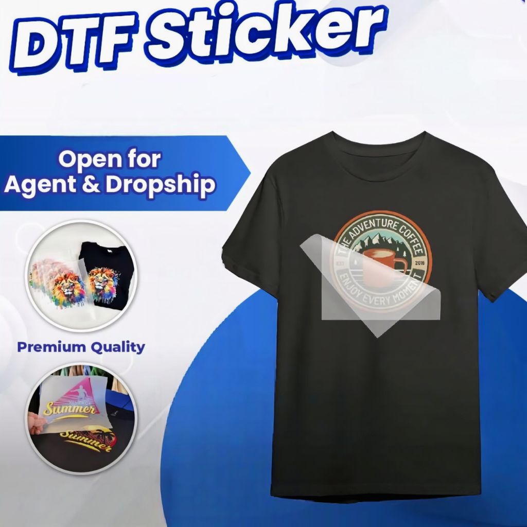 DTF Printing DTF Film Printing Iron On Heat Transfer Film DTF Cetak Baju Custom T-Shirt DTF Sticker.