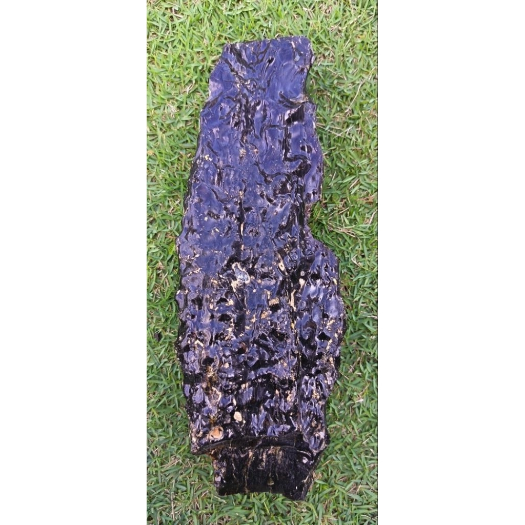 วัสดุสีดําธรรมชาติ Ganwenyan น้ําหนักสุทธิ 602gx สูง 275mmx กว้าง 105mm, batu kemenyan hitam.