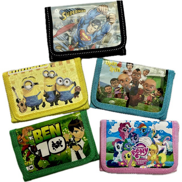 Minion Ben10 Upin Pony Kitty Kids wallet กระเป๋า dompet kanak kanak coins กระเป๋าการ์ด กระเป๋านักเรี