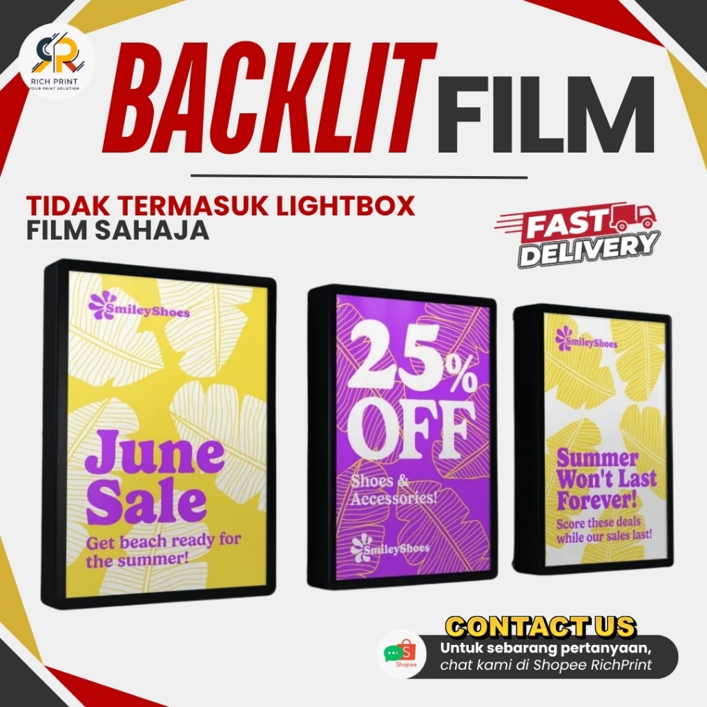 BACKLIT FILM UNTUK LIGHTBOX , MENU MAKANAN DISPLAY