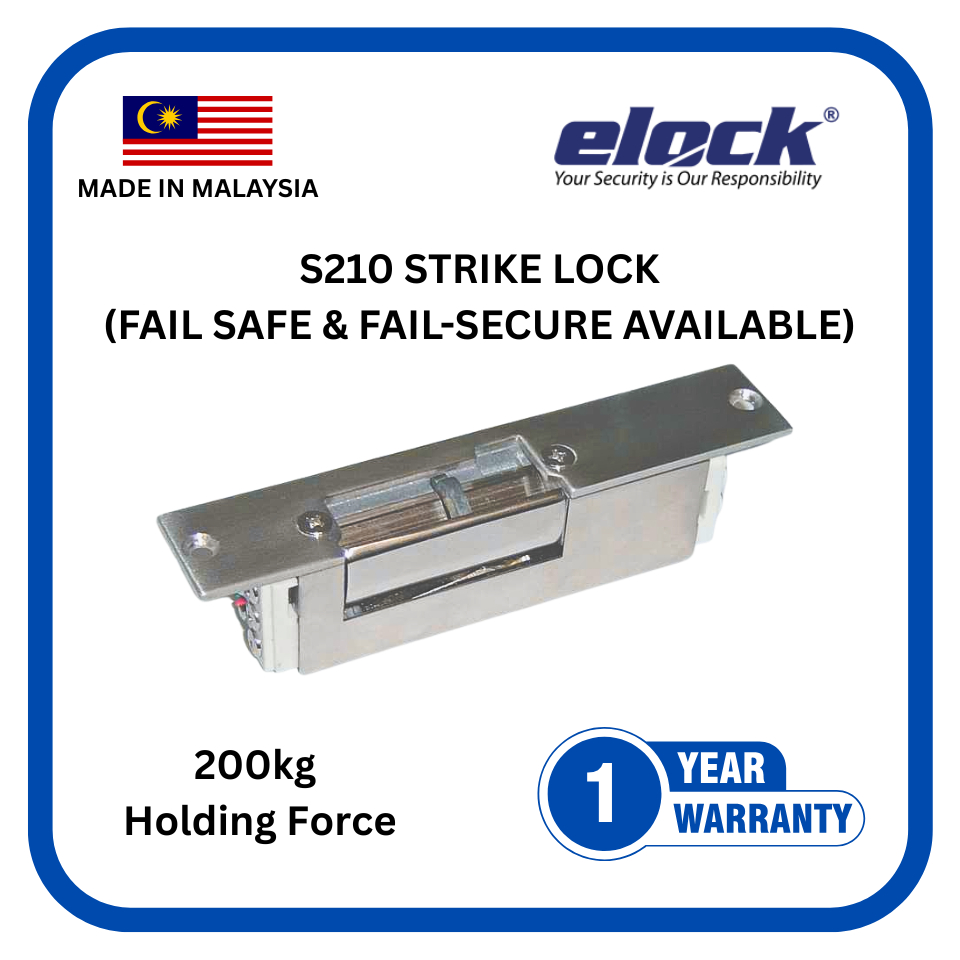 ELOCK S210 STRIKE ประตูล็อค 400mA DC12V FAIL-SAFE & FAIL SECURE 400KG HOLDING FORCE