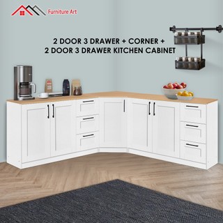 Furniture Art Corner Kitchen Cabinet/ L shape Kitchen Cabinet / Kabinet Dapur / Almari Dapur/ Storage Cabinet