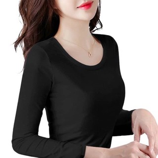PREMIUM Baju Inner REGULAR Round Neck(S-2XL)Women Inner Plain Muslimah Long Sleeve  Panjang