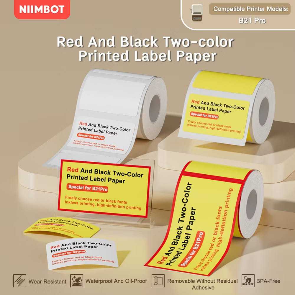 [สติ๊กเกอร์เฉพาะเครื่อง B21 PRO] สติ๊กเกอร์ Niimbot B21PRO สติ๊กเกอร์กันน้ํา สติ๊กเกอร์กันน้ํามัน