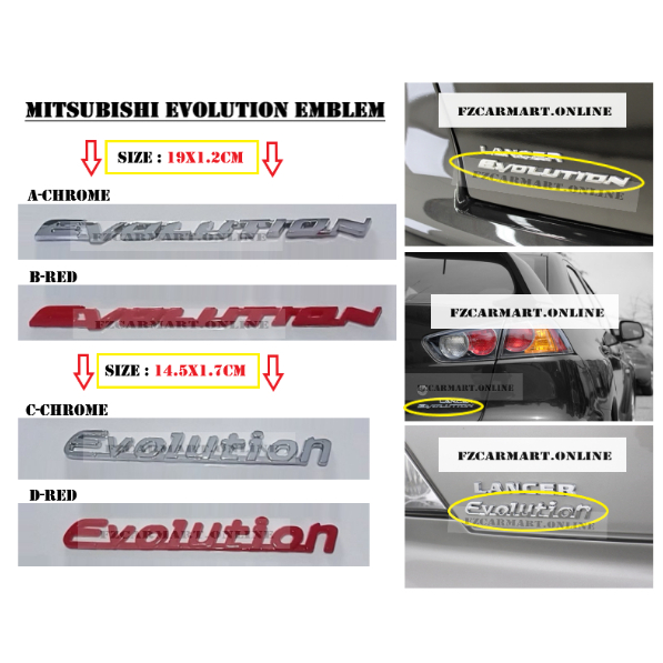 MITSUBISHI EVOLUTION EMBLEM LOGO - (ABS)
