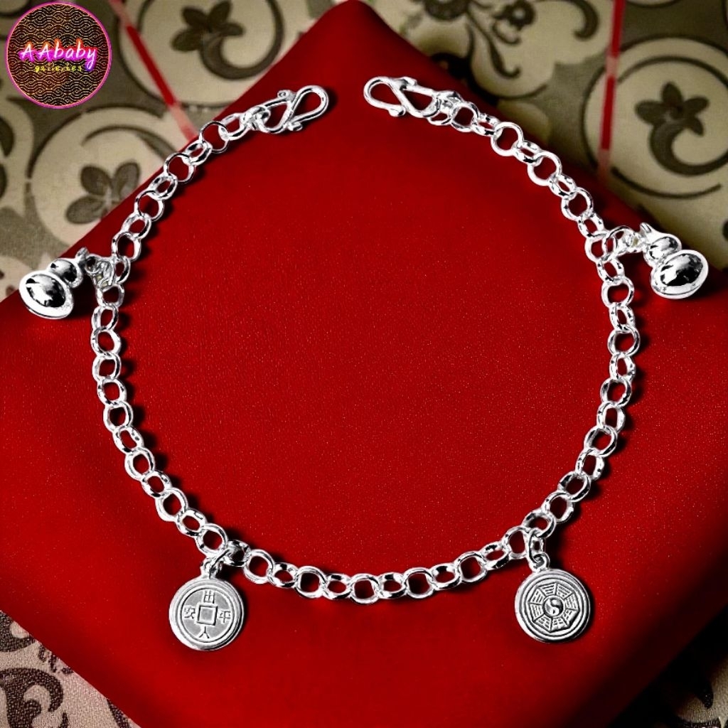 AAbaby Galleries AA481 Baby S925 Silver Anklet Bracelet for Baby S925 Silver Anklet Bracelet/Gelang 