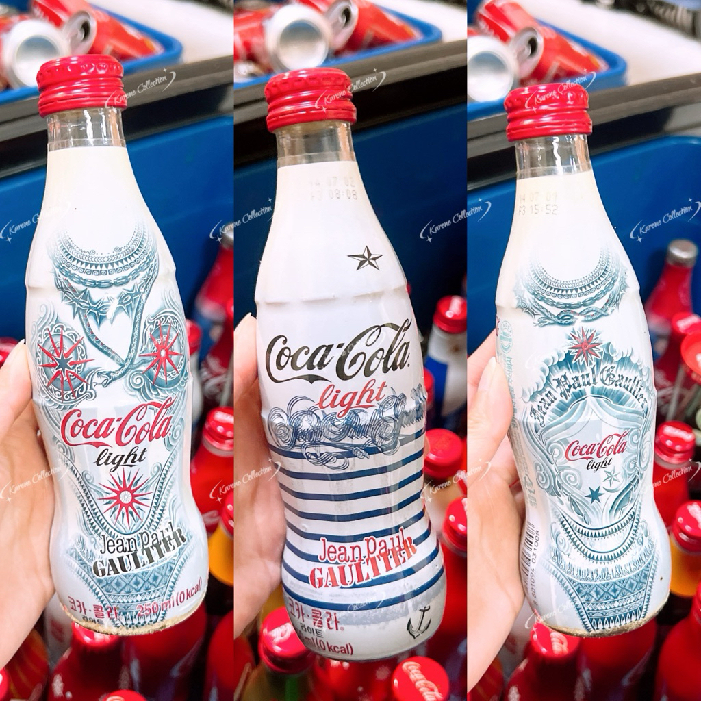 เกาหลี Coca Cola Coke x Jean Paul Gaultier 2012 Collection Coca-Cola Light Glass Bottle 250ml 可乐x ซี