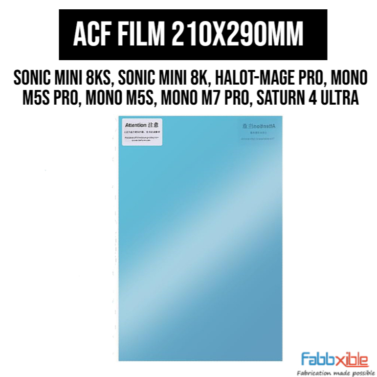 ฟิล์ม ACF 210x290 มม. สําหรับ Mono M5S, M7 Pro, Halot Mage, Saturn 4 Ultra, Sonic Mini 8KS