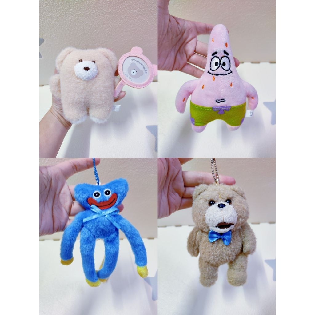 Preloved มาสคอตพวงกุญแจตุ๊กตา SKC60 Momocha หมี Patrick Star SpongeBob SquarePants Huggy Wuggy Poppy