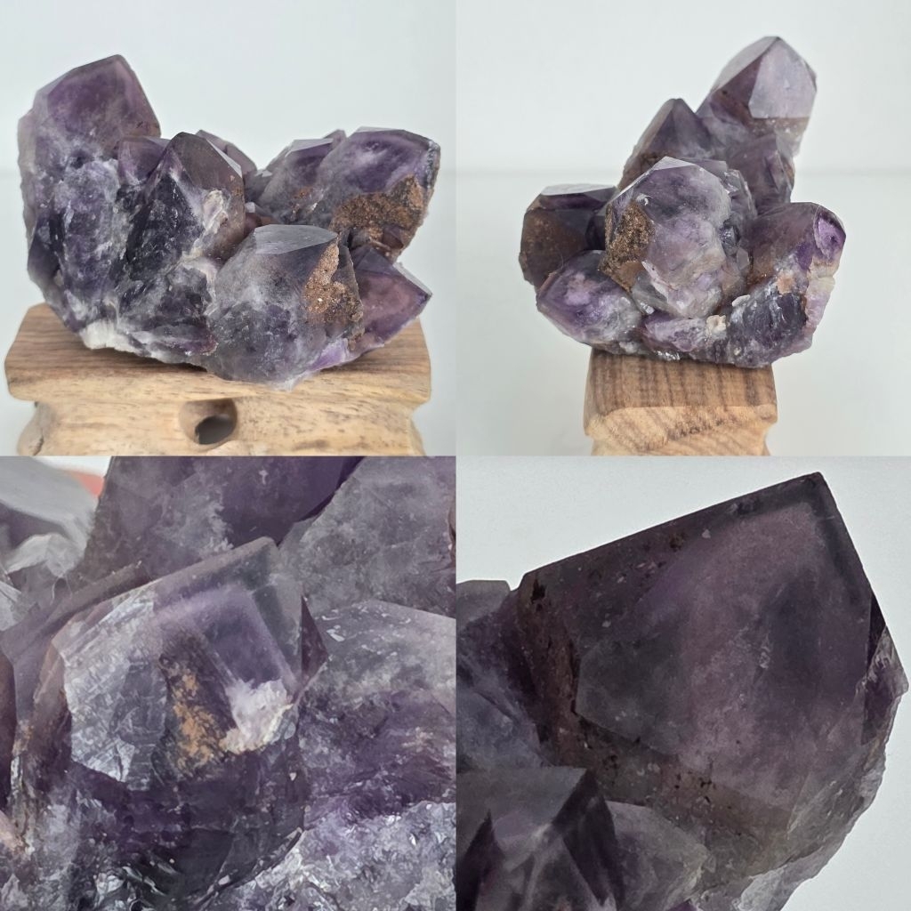 2 พิเศษ 91 มม./305G Amethyst Quartz พร้อม Phantom Cluster คริสตัลตัวอย่างที่มองไม่เห็น Ultra Crystal