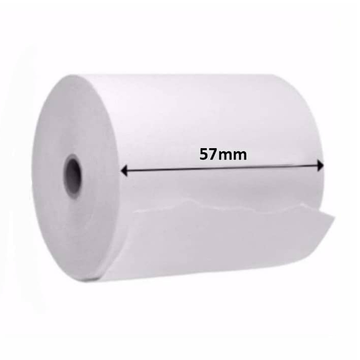 กระดาษม้วน Woodfree 57mm x 65mm x 12mm (1ply/2ply)