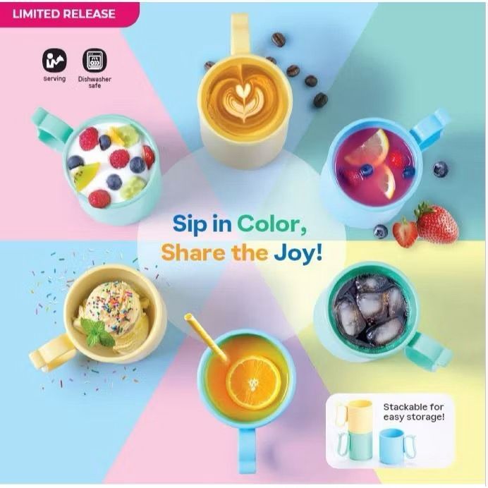 ..2500J* Tupperware Mug For Deco 280ml (1pc)/ แก้วไมโครเวฟ/แก้วไมโคร-Redy