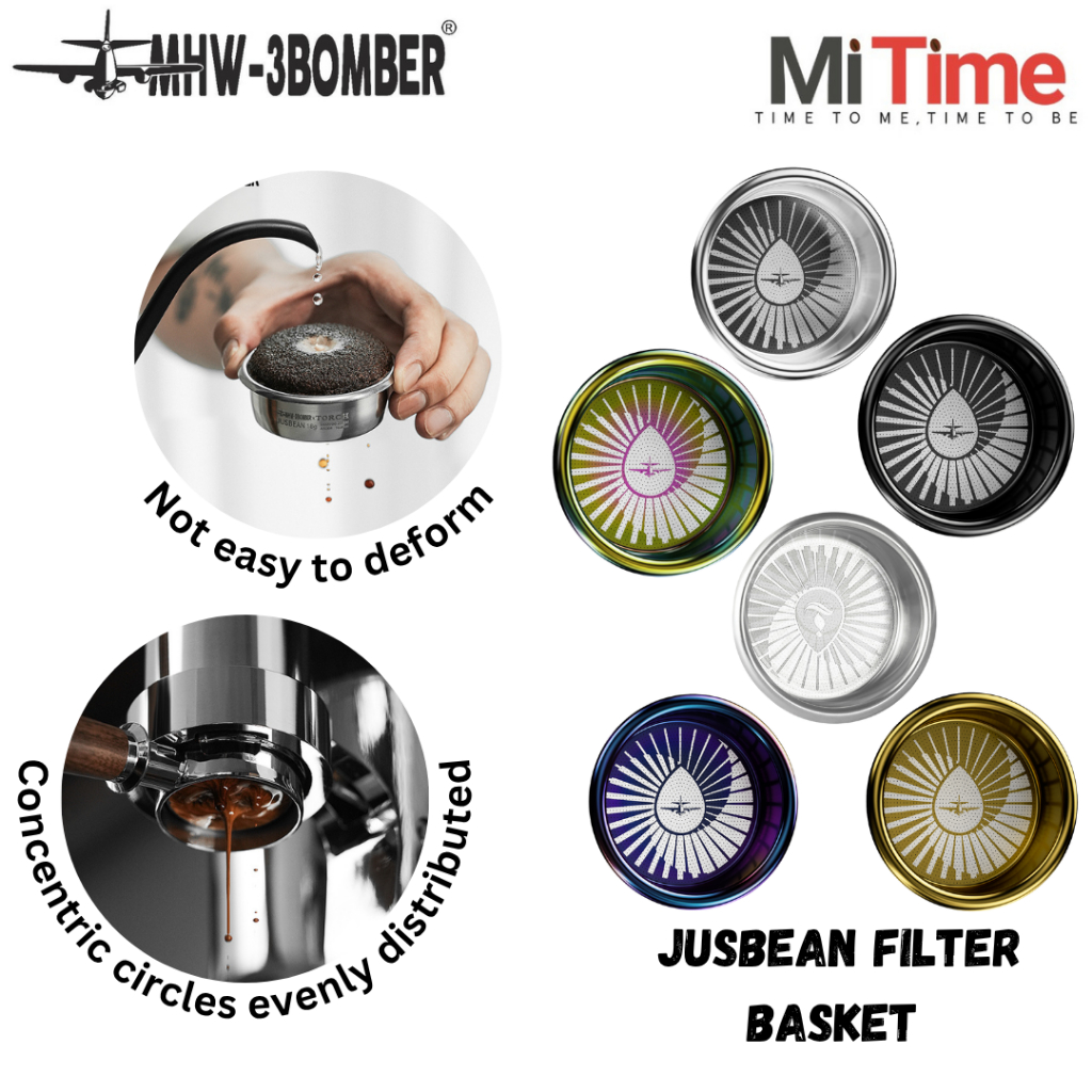 MHW-3BOMBER -JusBean Filter Basket (58.5mm 18g) – สําหรับสกัดเอสเปรสโซที่มีความแม่นยํา
