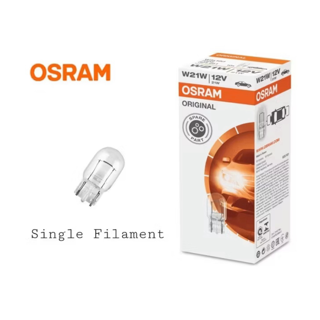 1 ชิ้น 7505 OSR Osram ยี่ห้อ W21W T20 (1881) 12V 21W W3X16D